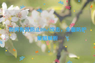 如何有效防止DDoS攻擊，全面防護(hù)策略解析