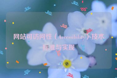網站可訪問性（Accessibility）技術標準與實現