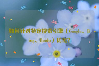 如何針對特定搜索引擎（Google、Bing、Baidu）優化？