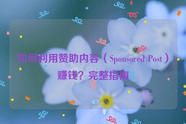 如何利用贊助內(nèi)容（Sponsored Post）賺錢？完整指南