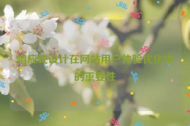 響應(yīng)式設(shè)計(jì)在網(wǎng)站用戶體驗(yàn)優(yōu)化中的重要性