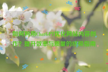 如何利用ChatGPT優(yōu)化網(wǎng)站內(nèi)容創(chuàng)作？提升效率與質(zhì)量的終極指南