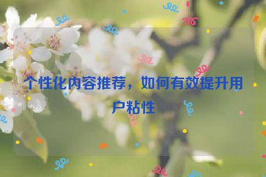 個性化內容推薦，如何有效提升用戶粘性