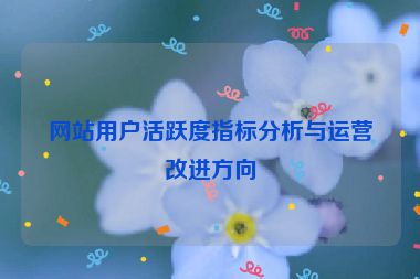 網站用戶活躍度指標分析與運營改進方向