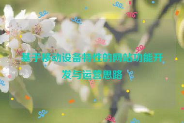 基于移動設(shè)備特性的網(wǎng)站功能開發(fā)與運(yùn)營思路