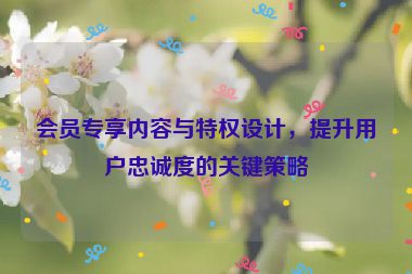 會員專享內容與特權設計，提升用戶忠誠度的關鍵策略