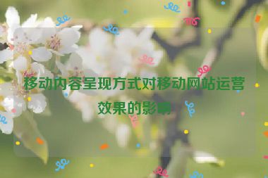 移動內(nèi)容呈現(xiàn)方式對移動網(wǎng)站運營效果的影響
