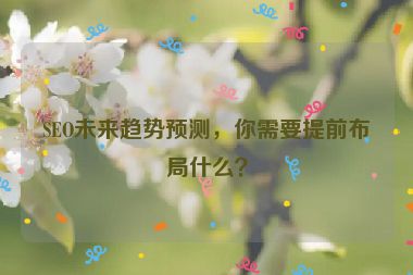 SEO未來趨勢預測，你需要提前布局什么？