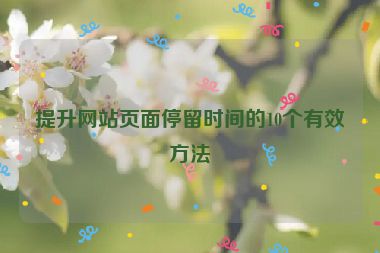 提升網(wǎng)站頁(yè)面停留時(shí)間的10個(gè)有效方法