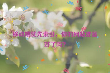 移動端優先索引，你的網站準備好了嗎？
