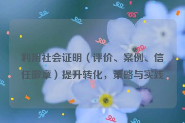 利用社會(huì)證明（評(píng)價(jià)、案例、信任徽章）提升轉(zhuǎn)化，策略與實(shí)踐